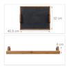 Relaxdays Plateau de service repas en bambou avec planche ardoise amovible 2 poignées cuisine HxlxP: 6 x 40,5 x 32 cm, nature