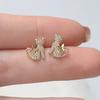 commuting versatile cat earrings, cute kitten butterfly exquisite earrings, Korean version of temperament earrings for women