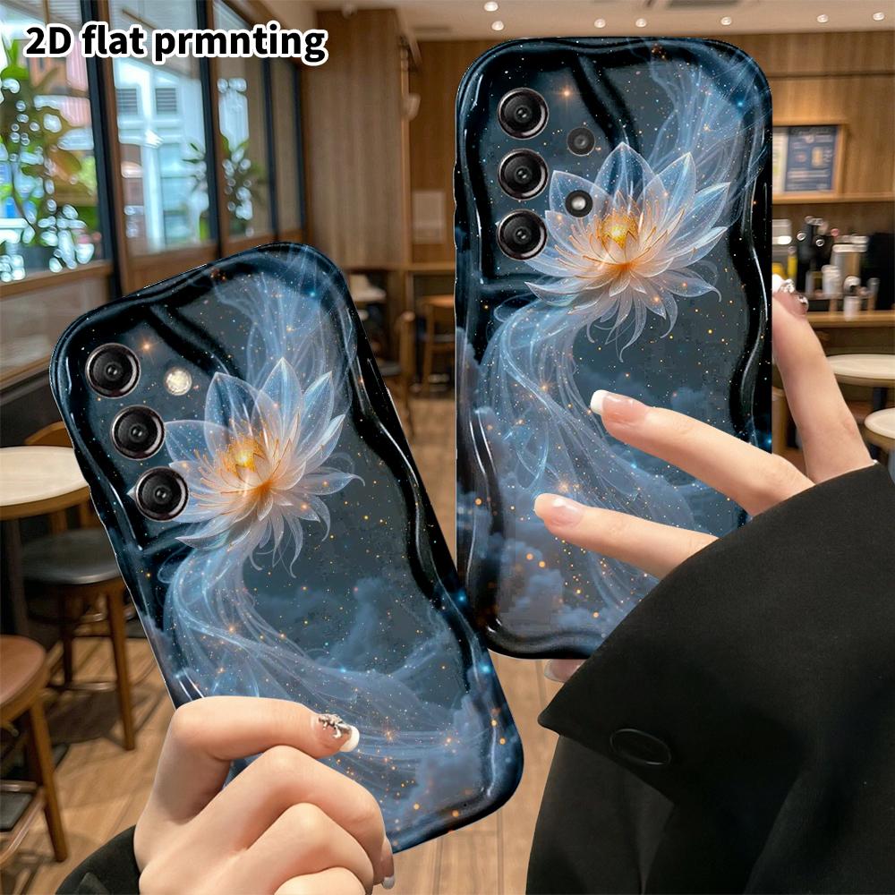 Phone Case: 2D Flat Samsung Galaxy A34 A35 S20 S22 S21 FE Plus Ultra Protective Case, Crystal Lotus, Christmas and Halloween Holiday Gift