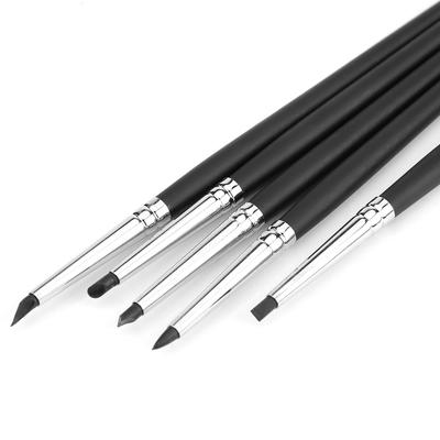 5 uds. Set Celsius Silicona Cabeza Suave Arcilla Cerámica Moldeado Bol Herramienta de Manualidades(cabeza negra)