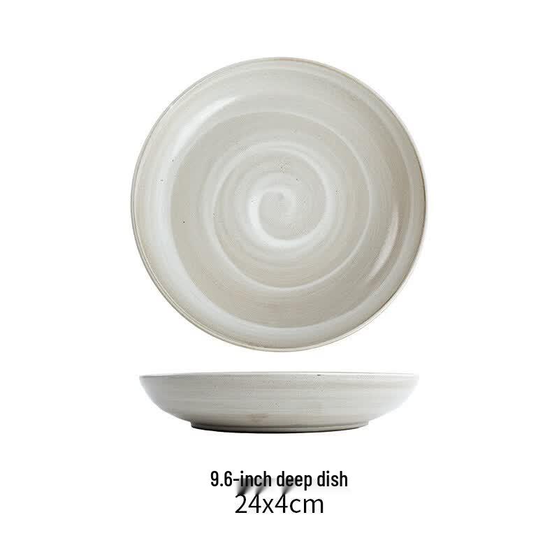 ZISIZ Japanese Hand-painted Ceramic 9.6-inch Deep Plate