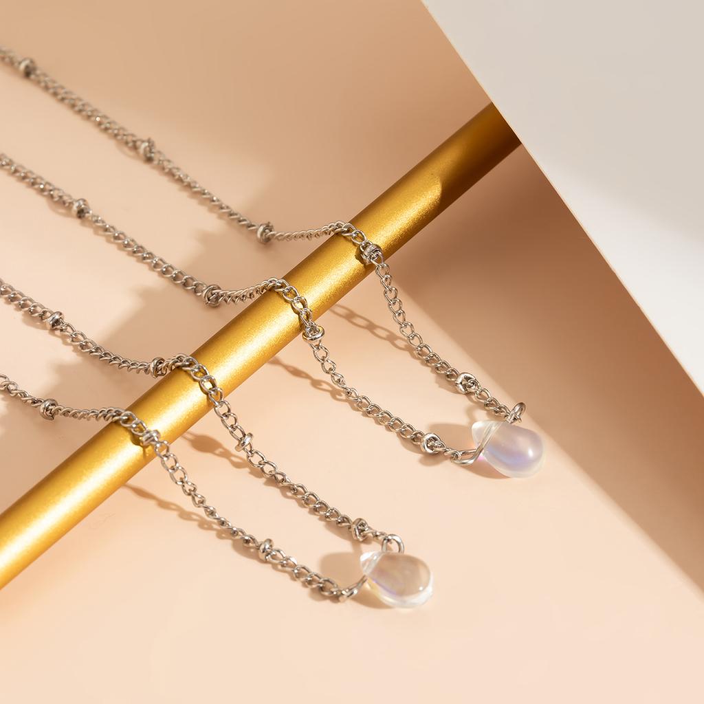 Temperament Imitation Pearl Star-shaped Fringed Necklace, Simple Pastoral Water Drop-shaped Pendant Necklace for Women