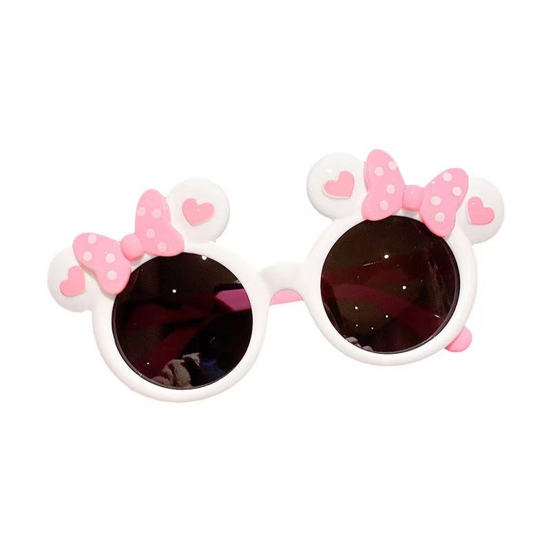 Cute Mickey Children'S Sunglasses Girl, Cartoon Minnie Bow Sunscreen Sunglasses Glasses