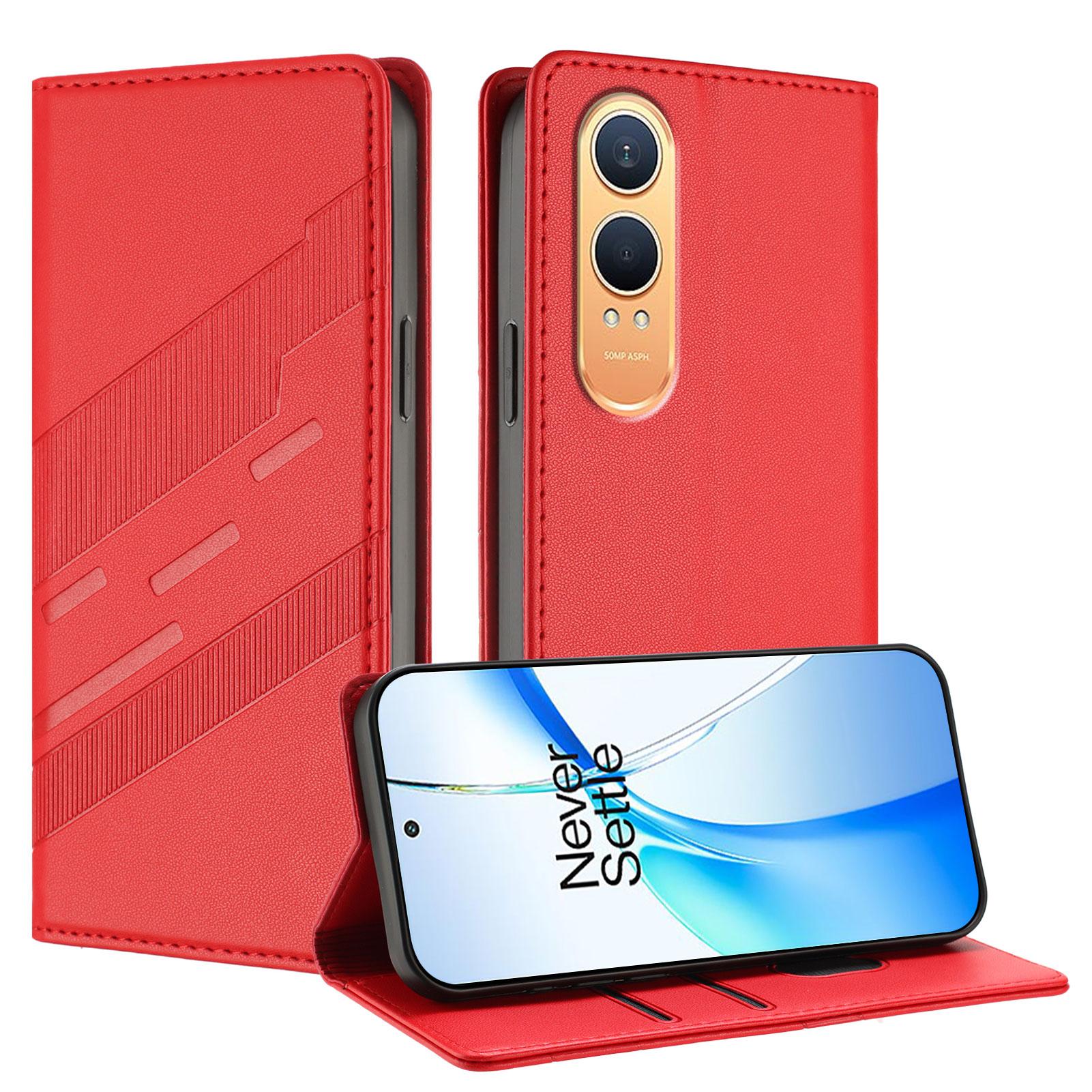 

For OnePlus Nord CE4 Lite 5G Phone Cases Punk Style Imprinted Wallet Stand Leather Cover Dark Blue