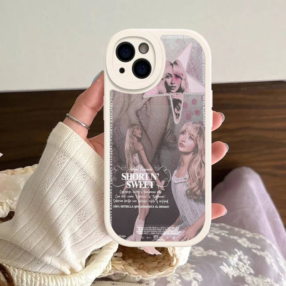 Singer S-Sabrina C-Carpenter Silicone Phone Case For iPhone 16 15 14 13 12 11 Pro Max Mini Leather Soft Cover