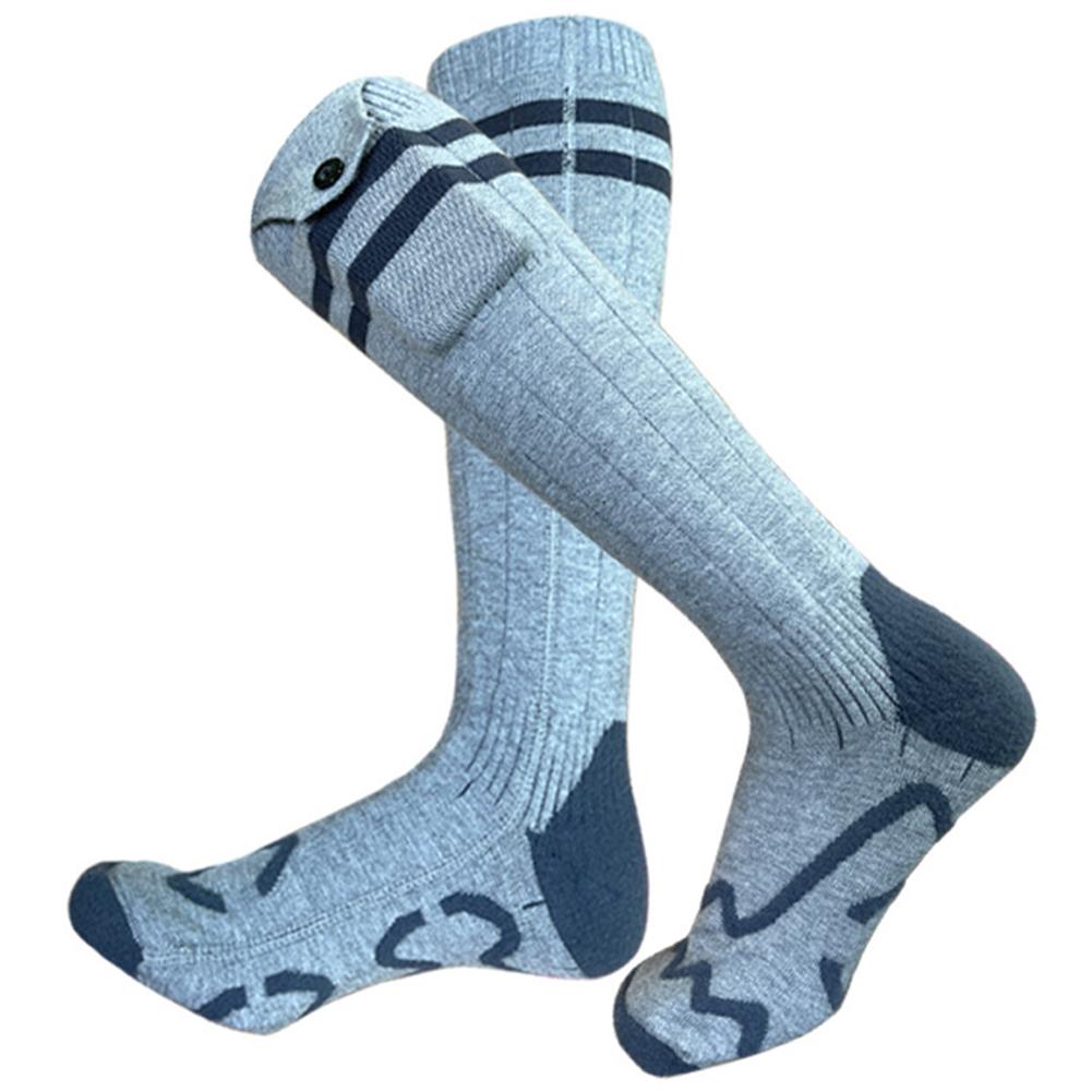 

Носки с подогревом Зимние термоноски Моющиеся Уличные Лыжные Грелки для ног Носки с подогревом для мужчин и женщин серый