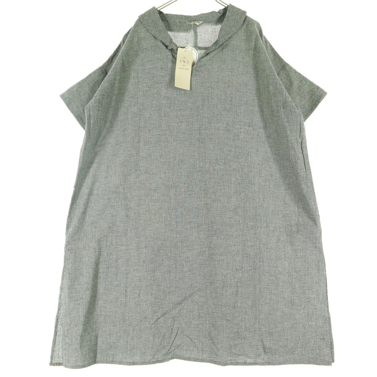 

неиспользованная рубашка SM2 с коротким рукавом и открытым воротником F черная женская б/у