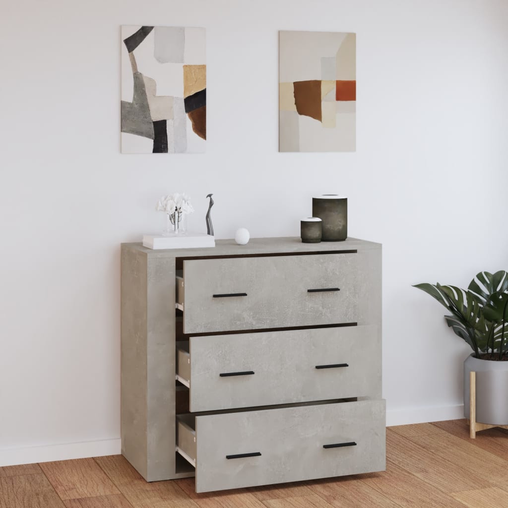 Vidaxl Cabinet, Concrete Grey, 80X33X70 Cm, Wood-Based Material