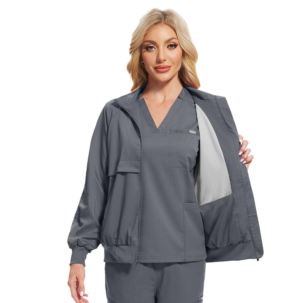 Uniforms Coat Woman Men Nursing Long Sleeve Scrubs Jackets Medical Hospital Clothing Zipper Jacket Doctor
