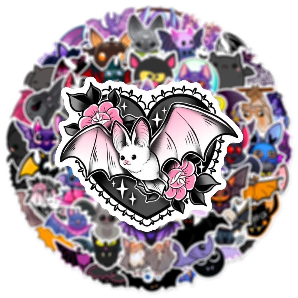 10/60Pcs Cartoon Bat Stickers Cute Animal Graffiti Stickers for DIY Luggage Laptop Skateboard Motorcycle Bicycle Stickers