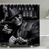 Halloween Shower Curtain 3D Printing Horror Skull Motorcycle Waterproof Bathroom Curtains Bathtub Screen Decor with 12 Pcs Hooks