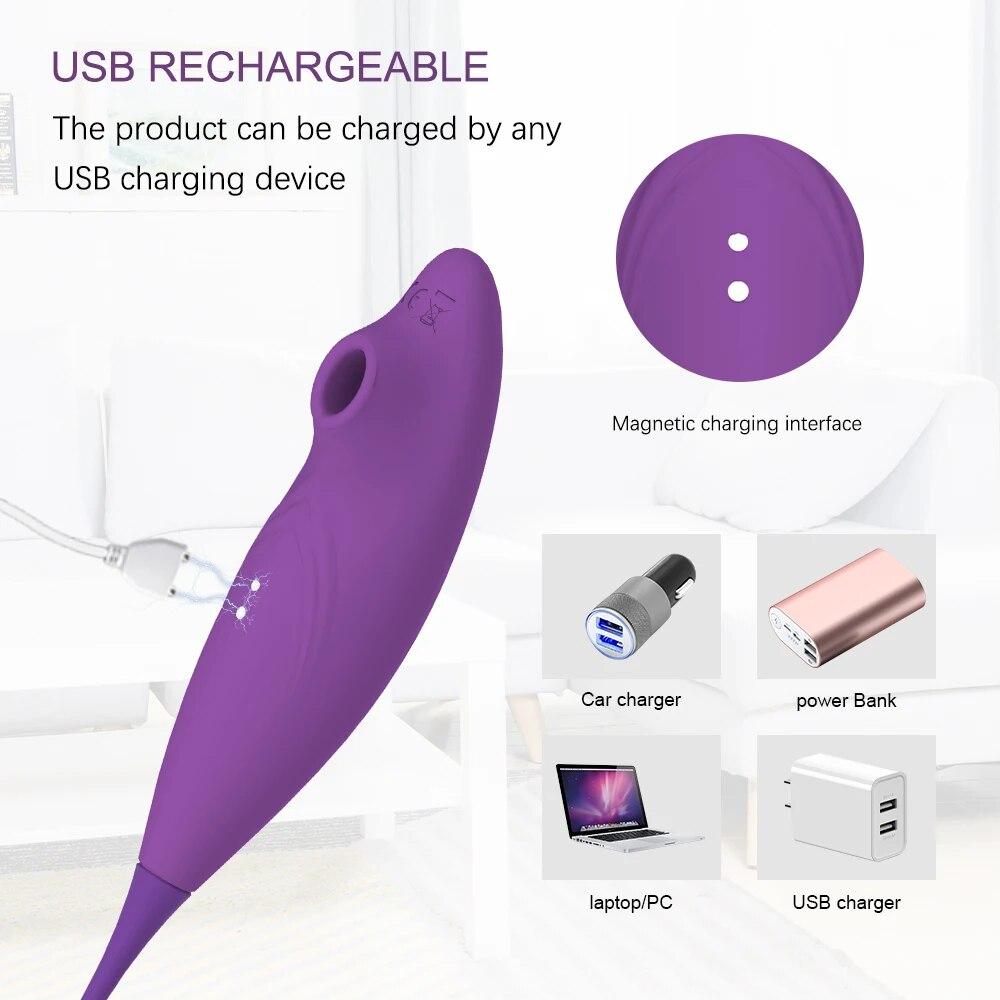 Sucking Vibrator 10 Speeds Vibrating Sucker Nipple Massager Oral Sex Suction Clitoris Stimulator Erotic Sex Toy for Women