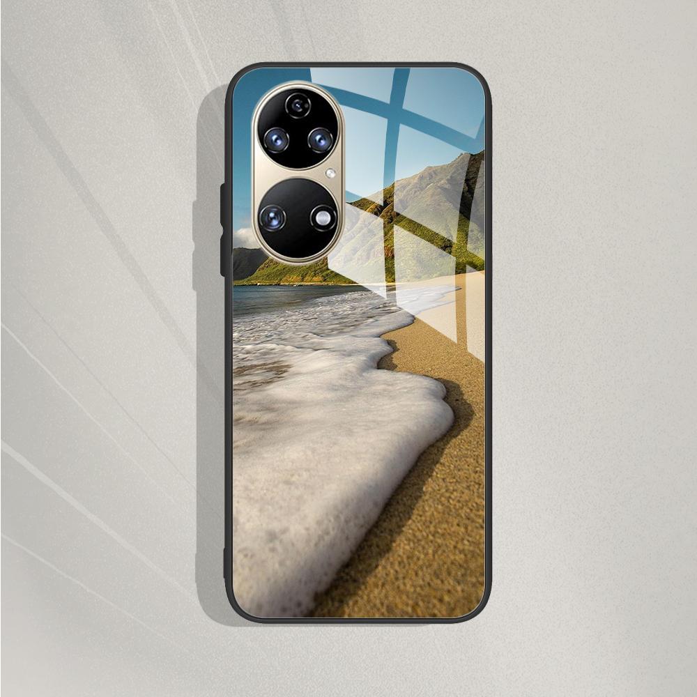 Pro Huawei P50 Pro Pouzdro P50E P 50 Luxusní tvrzené sklo Kryt telefonu Pro Huawei P50 Zadní kryt Módní ochranné TPU Coque P50Pro