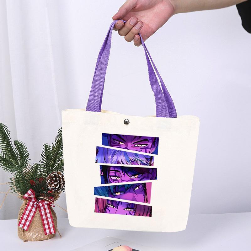 K-Pop Anime Cartoon Printed Student Large Capacity Portable Shoulder Bag Fashion Casual Canvas Bag