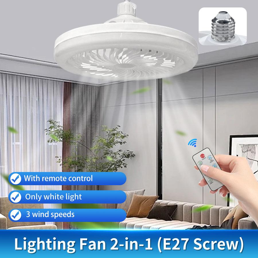 Moderne Design E27 Enkel Praktisk Innendørs Multifunksjonell Pendel Smart Viftelys For Stue Soverom Vifte og Lampe