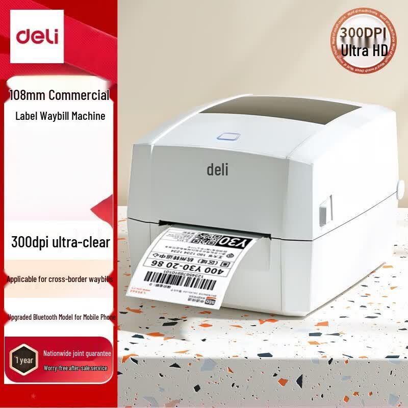 Термопринтер этикеток Deli DL-888DW PRO Bluetooth, штекер CN (адаптер в комплекте)