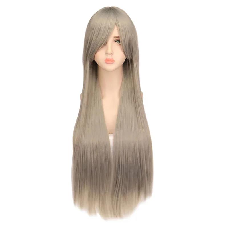 Whimsical W Long Straight Cosplay Wig Women Costume Party Black Red Ombre White Heat Resistant Synthetic Hair Wigs