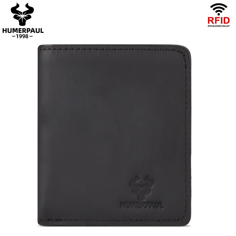 Humerpaul Thin Cow Genuine Leather Wallet Men Coin Purse Small Mini Card Holder Simple PORTFOLIO Portomonee Slim Male Wallet