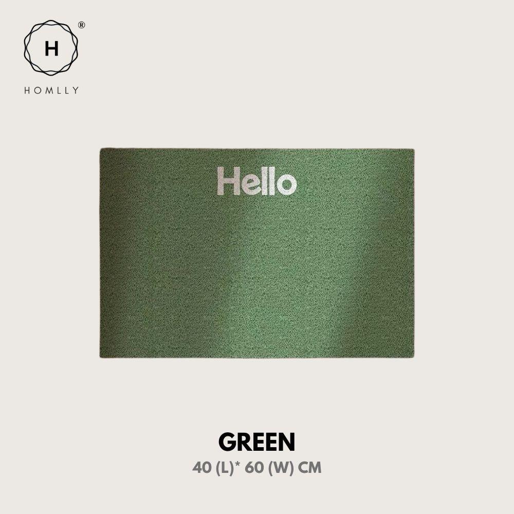 Homlly Hello Washable Non-Slip Coil Soft Entrance Door Mat (X2PCS)