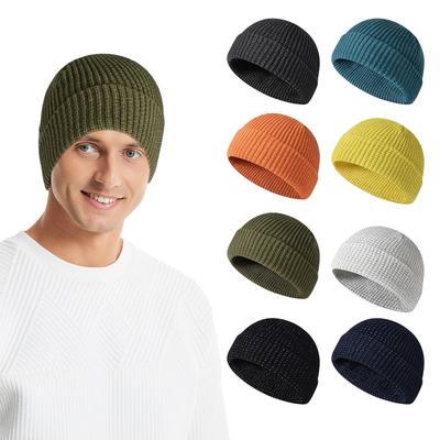 Reflektierende Mütze Angeln Nachtlaufen Hüte Outdoor Winddichte Strickmütze für Outdoor-Sport und Wandern