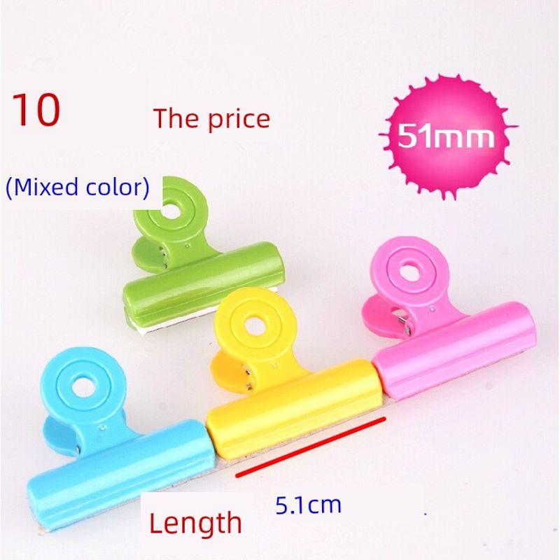 Color Plastic Ticket Holder Candy-Colored Clips Ticket Clips For Home Large Financial Transparent Document Folder Office Stationery