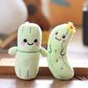 1 Piece Stuffed Fruit Sugarcane Bitter Gourd Creative Keychain Cute Emotion Plush Toy Backpack Pendant For Boys Girls Gifts