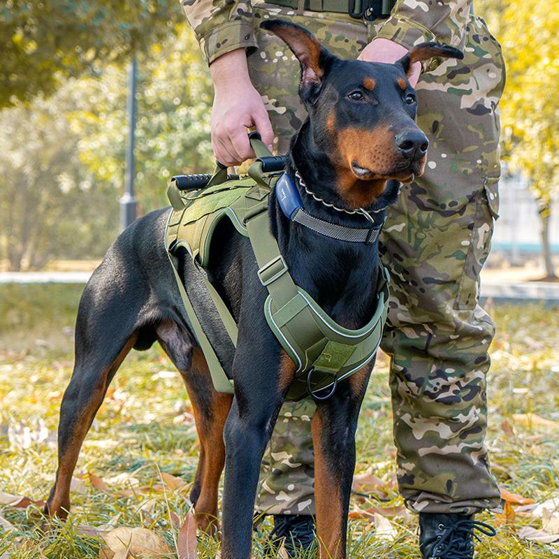 Heavy Duty Tactical Reflective Military Dog Harness Vest For Large Dogs Working Dogs With Handle Easy Control Adjustable Harness