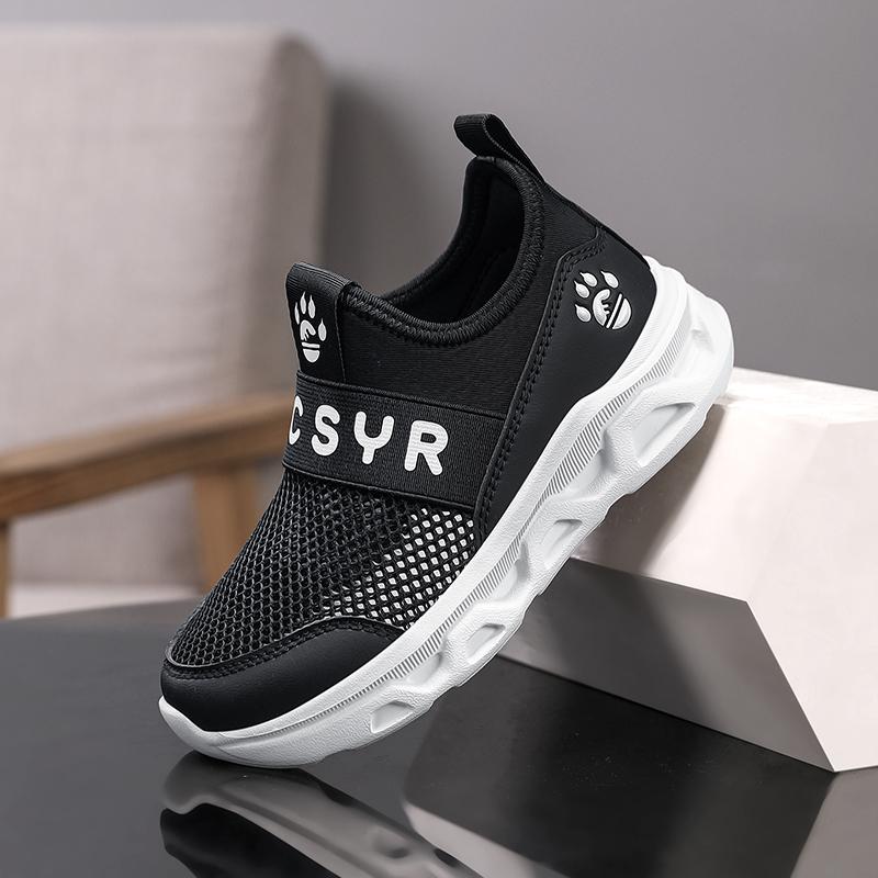 Summer New Breathable Boy Medium Children's Shoes Velcro Slip-on Sports Casual Shoes for Children