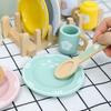 Baby Wooden Toy Kitchen Toy Wooden Tableware Set Toy Baby Role Play Educational Cosplay Preschool Toy Gifts for Kids