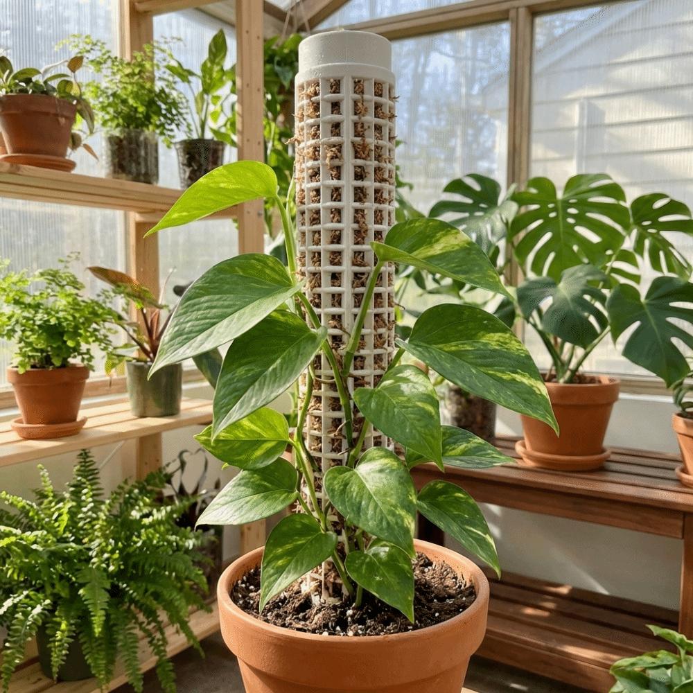 6PCS Interlocking Moss Pole Plastic Vine Fixed Support Frame Plants Growth Stand  Indoor Plants