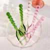 Heat Resistant Glass Spoons Fork Pink Green Coffee Mixing Spoon Creative Tableware Spoon  Household