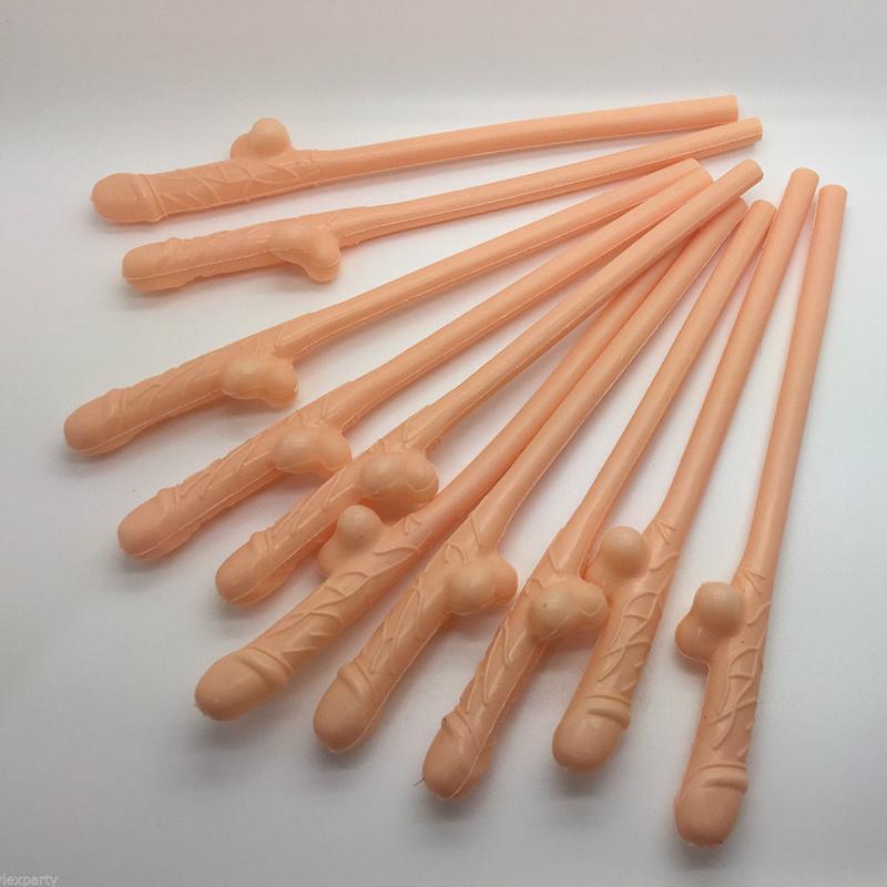 10pcs Plastic Willy Straws Hen Night Party Girls Night Out Bachelorette Bridal