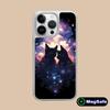 Luna Mond Katze Handyhülle für iPhone 17 16 15 14 13 12 11 Air Pro Max Plus Magsafe Silberbeschichtung Bunte Hülle Luxus
