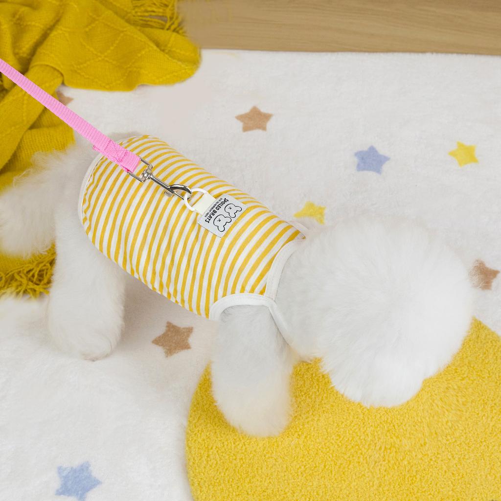 Dog Clothes Summer Thin Vest Suspender Small Dog Strap Traction Bigbear Teddy 11 Tulle Striped Suspender
