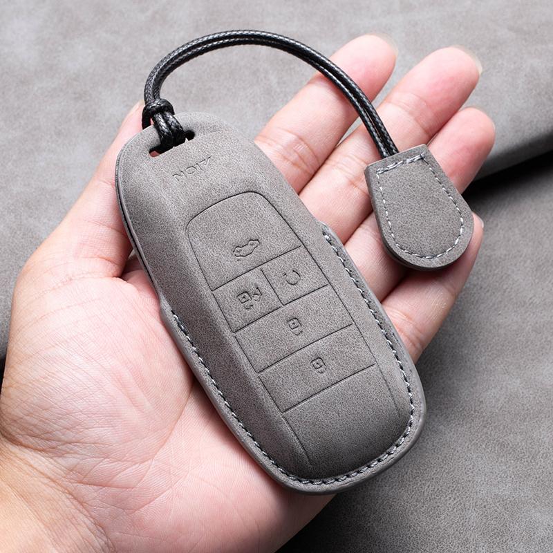 Leather Car Key Case Full Cover Remote Shell For Gac New Energy Trumpchi Aion S ION V Y LX and Mitsubishi Airtrek EV Accessories
