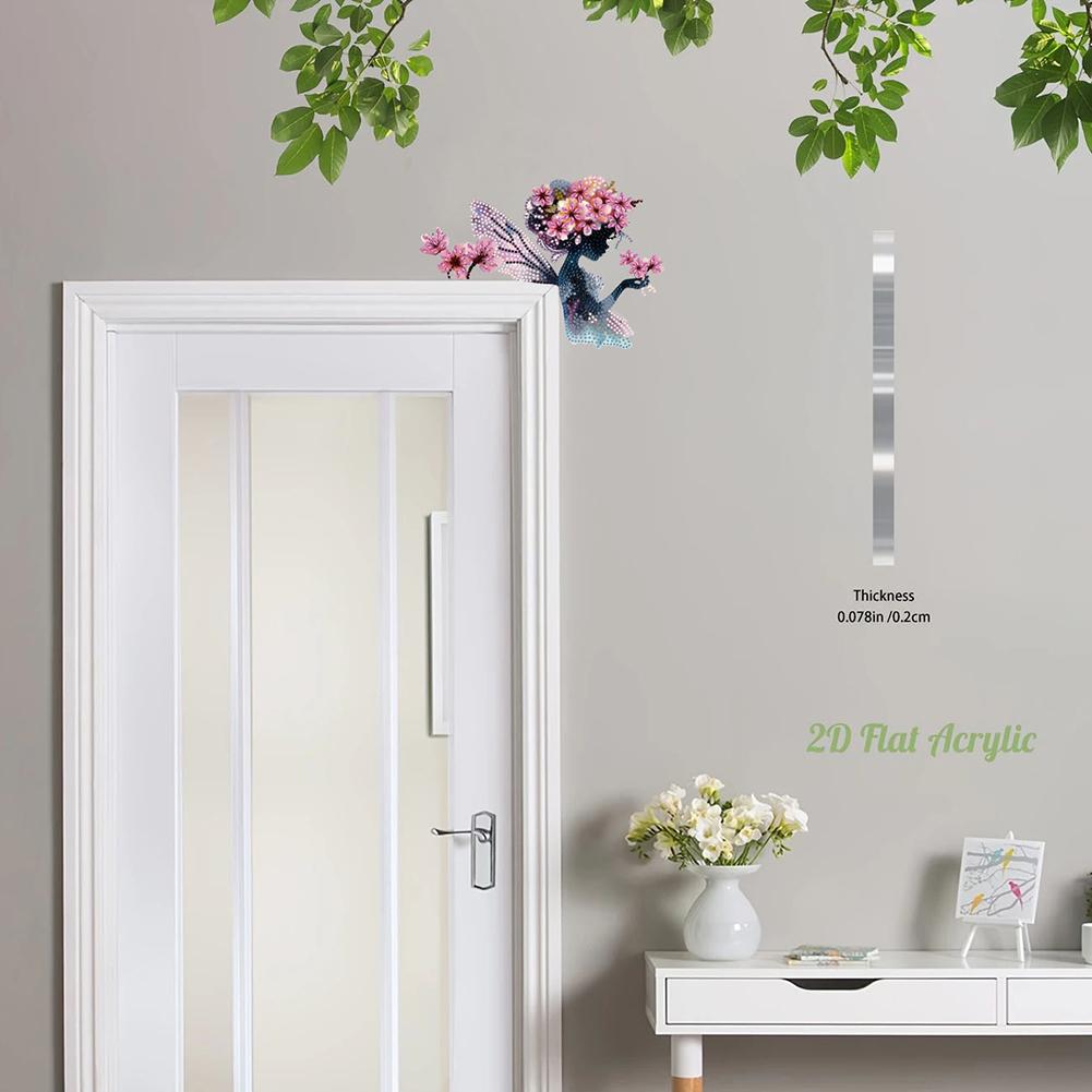 

Flower Girl 2D Flat Diamond Painting Door Corner Sign DIY Door Frame Decor United States