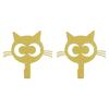 Set Of 2 Playful Cats Wall Hooks Easy To Installation Metal Construction Hanger for Coats Bags And Daily Essential