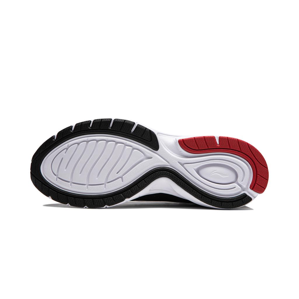 Li-Ning Mesh Soft Sole Fabric Synthetic Leather Non-Slip Wear-Resistant Low-Top Running Shoes Men sneaker Black White ARSU109-2