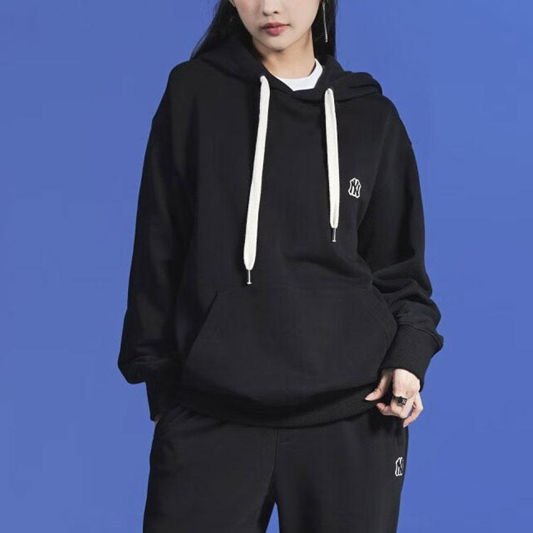 MLB FW22 Small Logo Embroidered Solid Color Pullover Hoodie Long Sleeve Sweatshirt Unisex hoodies Black 3AHDB0124-50BKS
