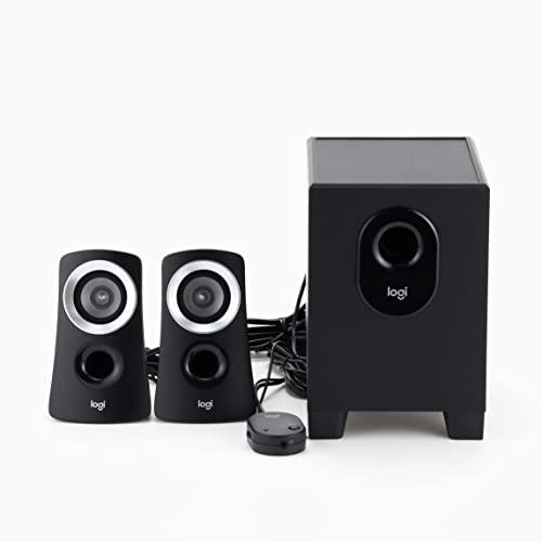 Logitech Z313 PC-Lautsprecher, Schwarz, Stereo 2.1ch, Subwoofer Enthalten, 3,5-mm-Eingang Kompatibel, Originalprodukt (Inländisch), 2 Jahre Herstellergarantie