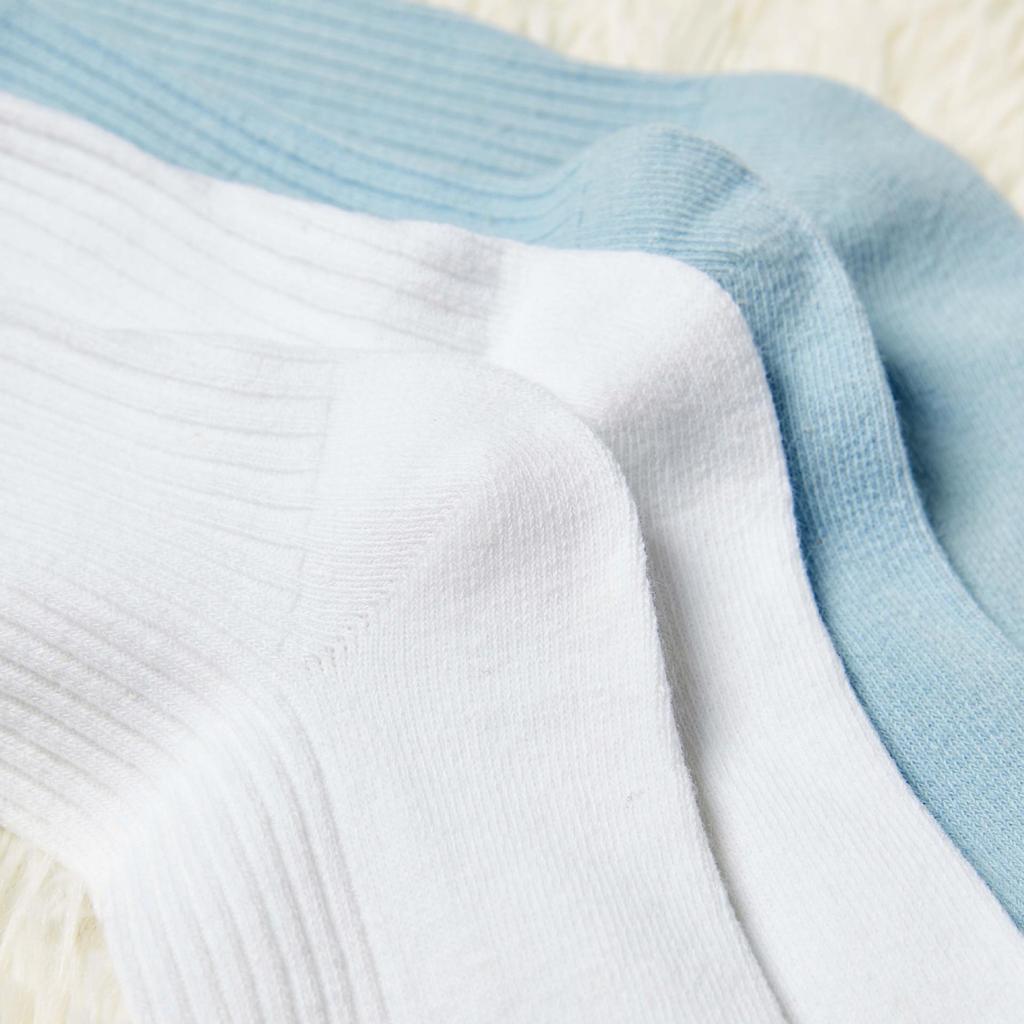Women's Mid-Calf Spring/Autumn Cotton Knit Socks - Breathable, Sweat-Absorbent, Double Needle Stitching