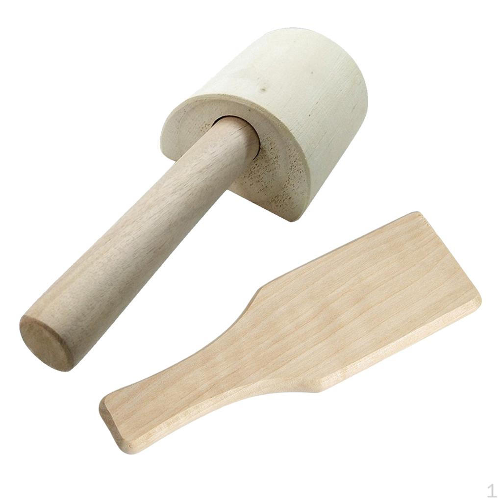 

2 Weight Wood Clay Paddle Sturdy Carving Figurine Cermaic Pottery Tools