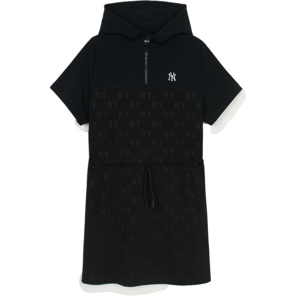 New MLB Short Sleeved Dress Women's Black 3FOPM0653-50BKS