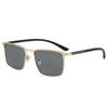Polarized Sunglasses Metal Square-Frame UV400 Shades Eyewear for Men and Women Retro Brand Designer Trendy Driving Sun Glasses
