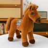 Saddle Standing Foal Plush Doll Long Mane Cartoon Horse Stuffed Toy  Room Decoration