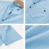 Men's Stand Up Collar Short Sleeved T-shirt Male Cotton and Linen  Casual Top Comfortable Breathable Casual Henry's Shirt