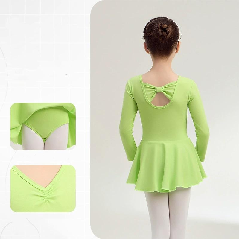Mädchen Ballett Tutu Kleid Tanzkleid für Kleinkinder Kinder Gymnastik Trikot Kleid mit Vollfutter Baumwoll Ballettkleid Geschlossener Schritt