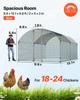 Pollaio in Metallo, 3x4x2 m Grande Gabbia per Galline Walk-in con Copertura, Recinto per Galline con Tetto a Cupola e Serratura di Sicurezza, Gabbia da Esterno per Anatre e Conigli