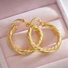 Huitan Timeless Circle Women Hoop Earrings Gold Color Fashion Party Wedding Accessories Polished Lady Engagement Jewelry GiftGood Product