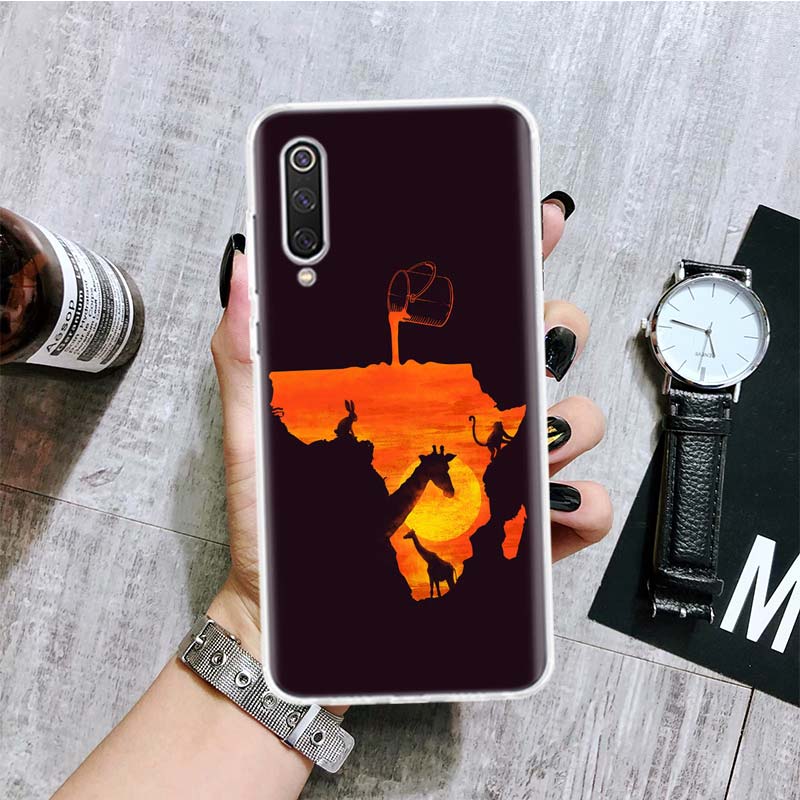 Africa Map Geography Painted Phone Case For Xiaomi Redmi Note 15 14 13 12S 12 Pro Plus 11S 11E 11 11T 10S 10 Art Soft Pattern Co
